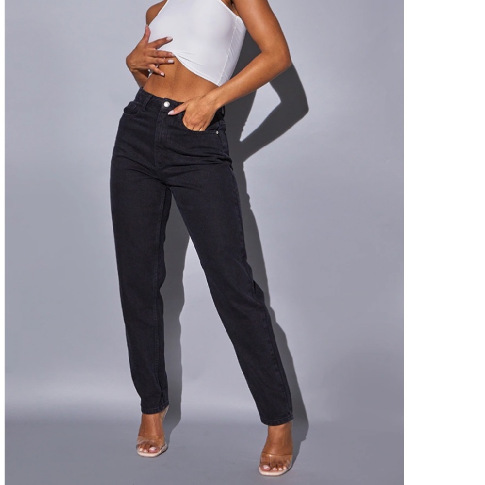 Black Basic Mom Jeans